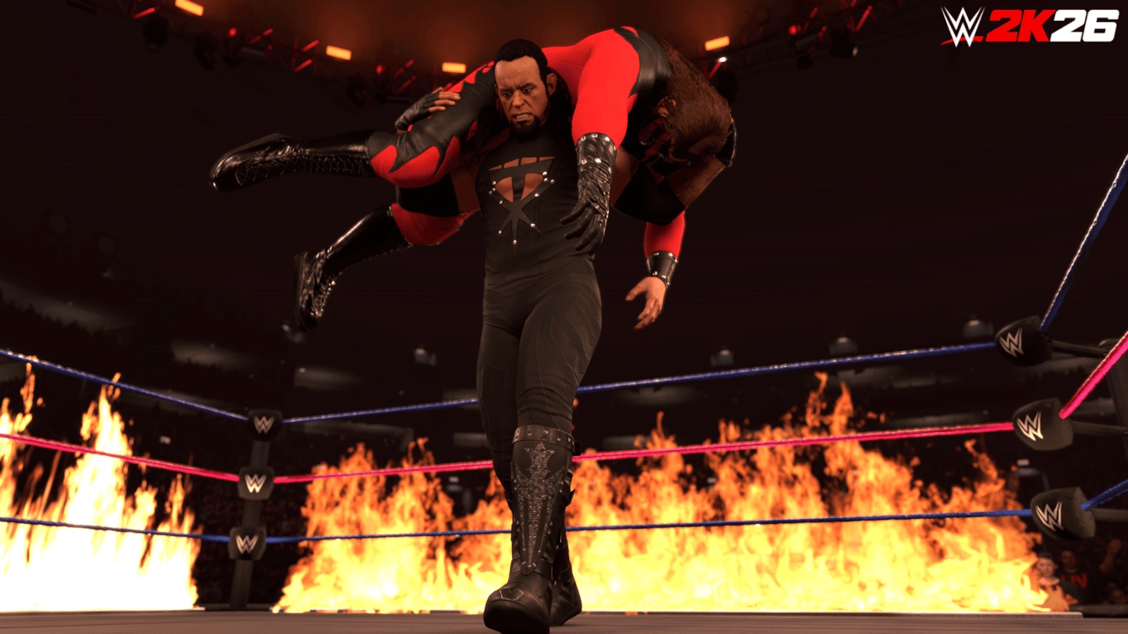 The Undertaker carries Kane in an Inferno Match in WWE 2K26