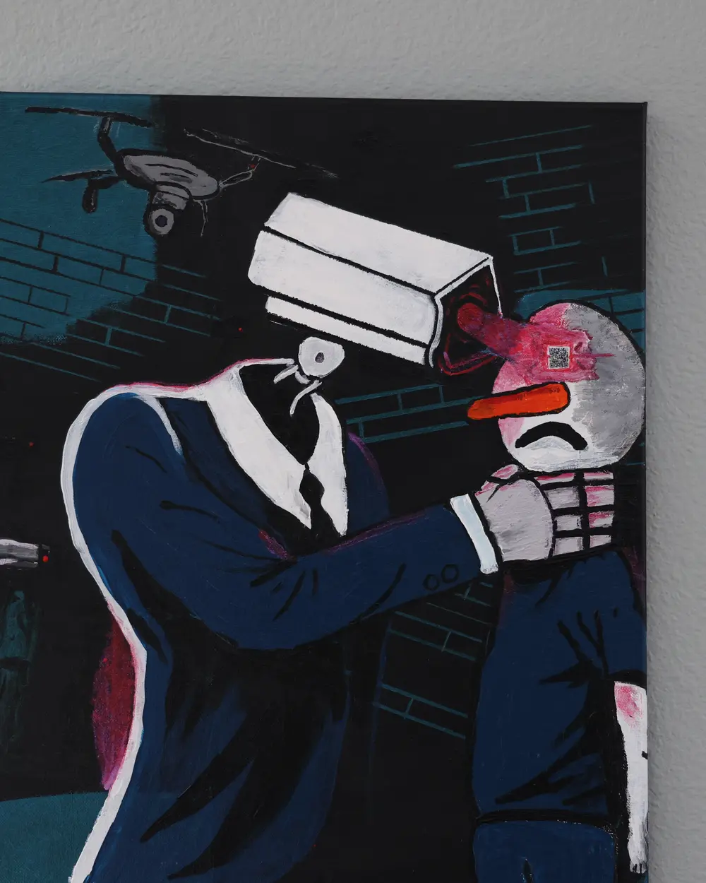 CONTROL FEED — STRINGS ATTACHED, original painting by Jay Karl