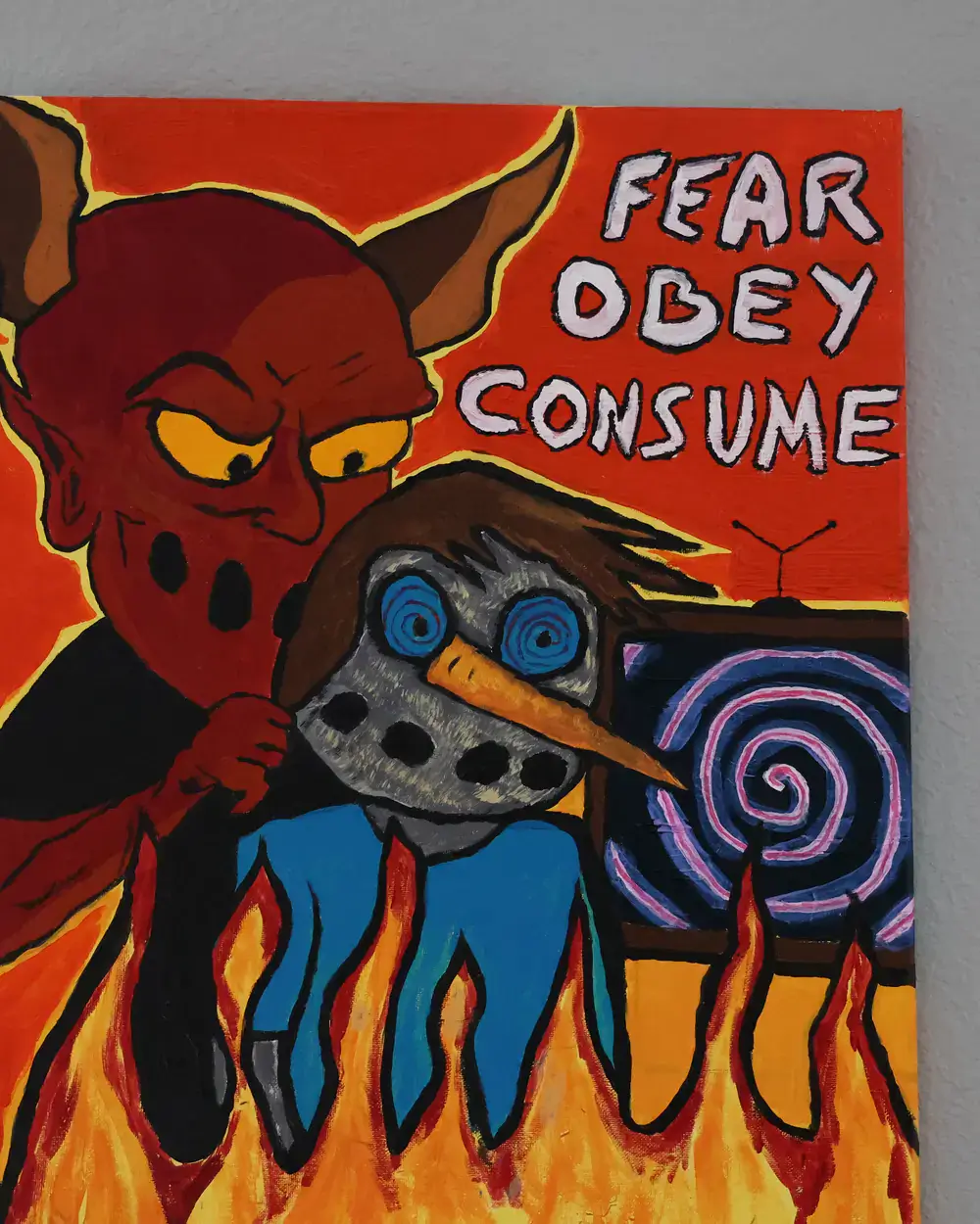 FEAR. OBEY. CONSUME., original painting by Jay Karl
